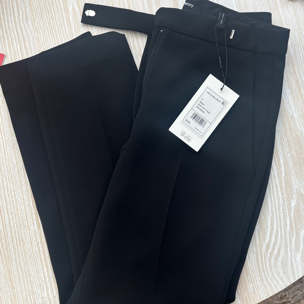 Theory Black Slim Crop Pants NWT